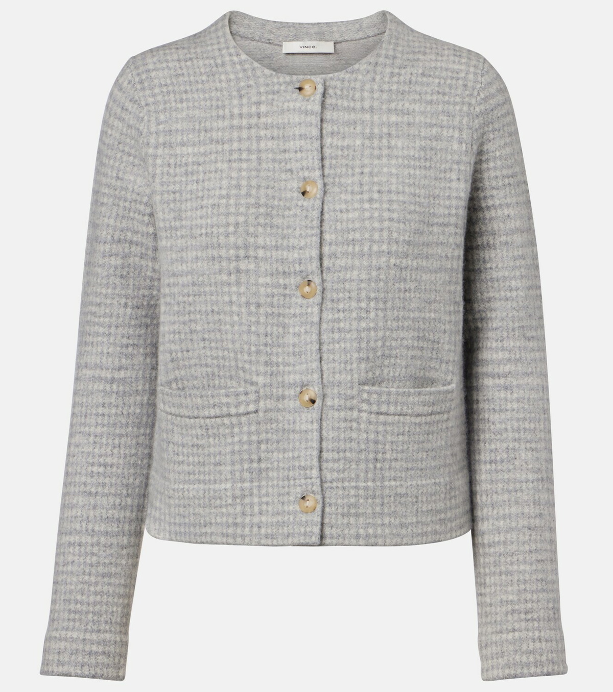 Vince Checked wool and cashmere cardigan