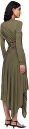 Helmut Lang Khaki Protection Midi Dress