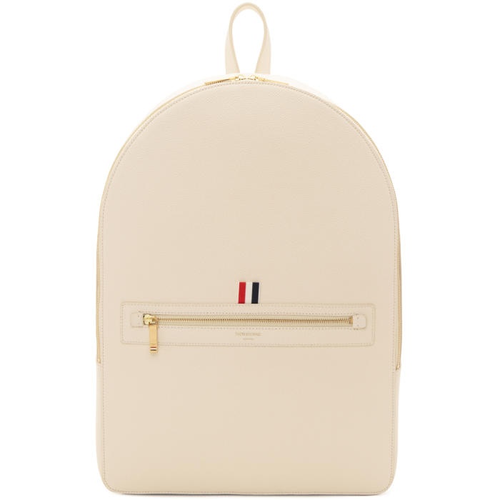 Photo: Thom Browne Off-White Leather Backpack 