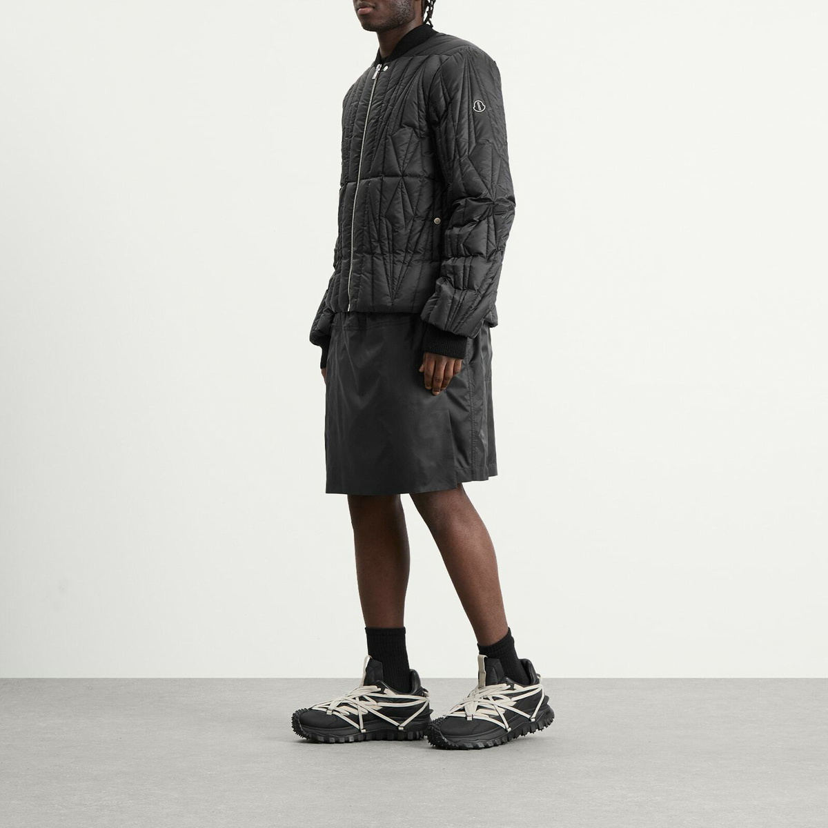 Rick Owens x Moncler Geocamo Flight Jacket in Black