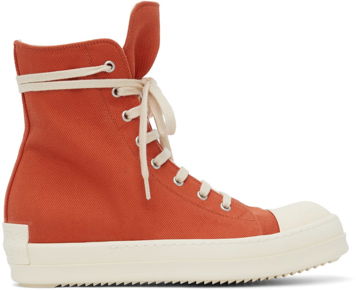 Photo: Rick Owens Drkshdw Orange High-Top Sneakers