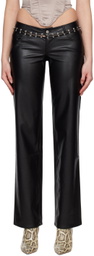 Miaou Black Marco Faux-Leather Pants