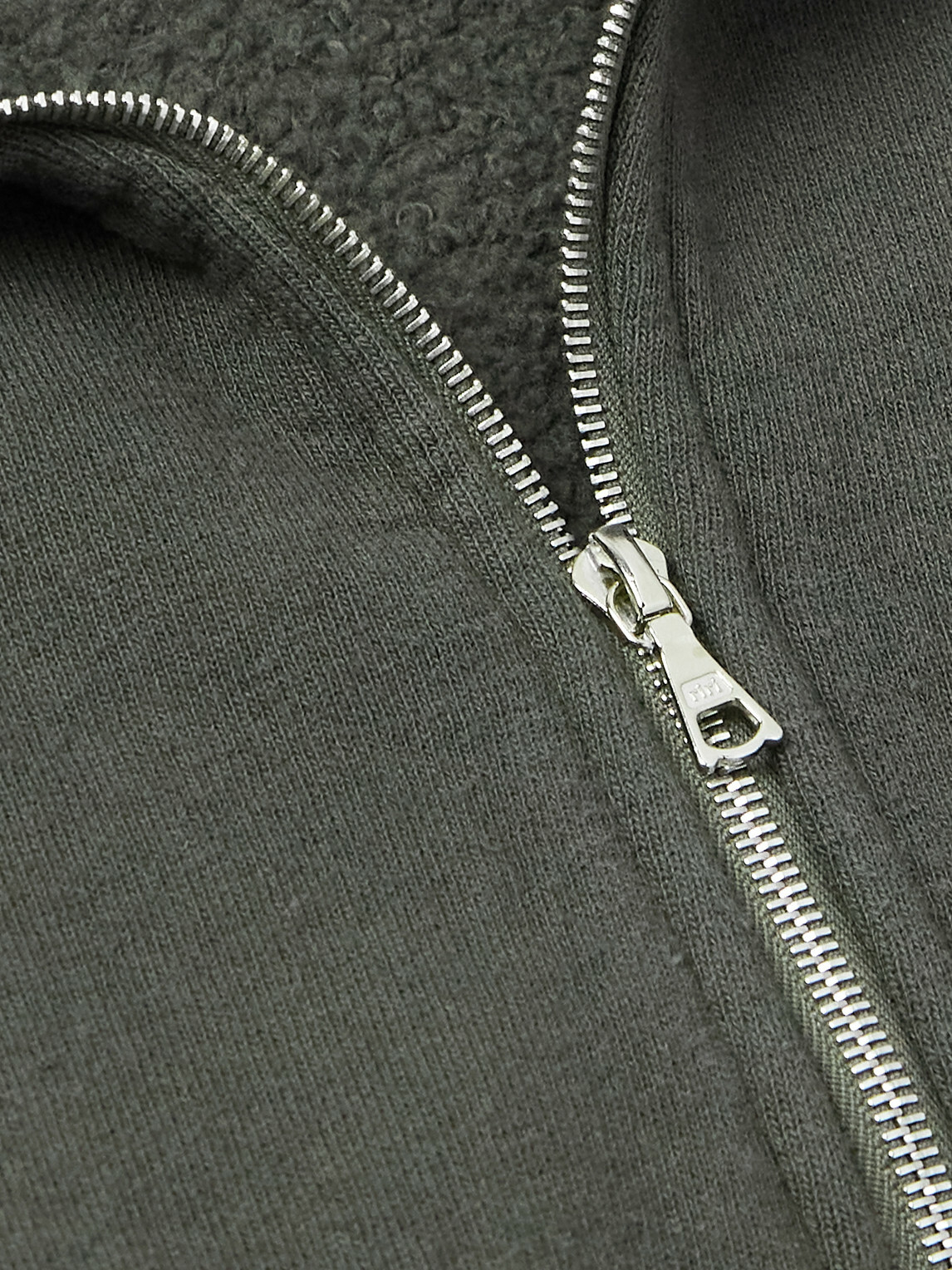Kaptain Sunshine - Garment-Dyed Cotton-Jersey Half-Zip Sweatshirt - Gray