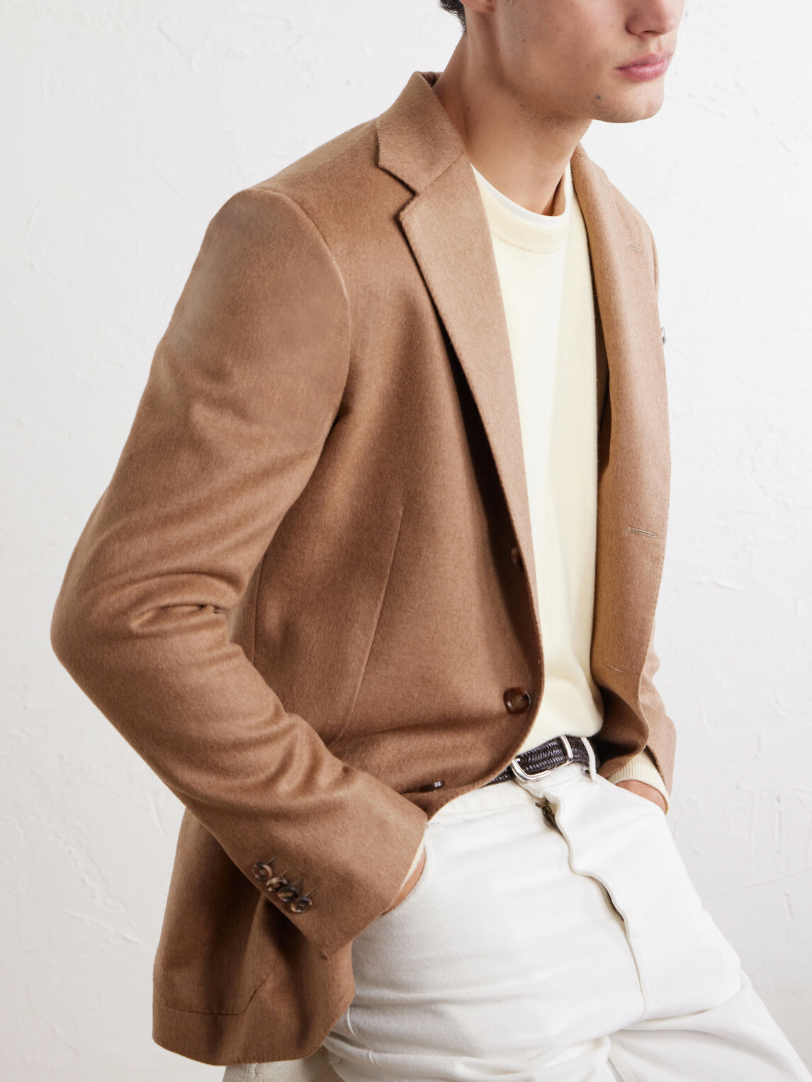 De Petrillo - Posillipo Brushed Camel Hair Blazer - Neutrals