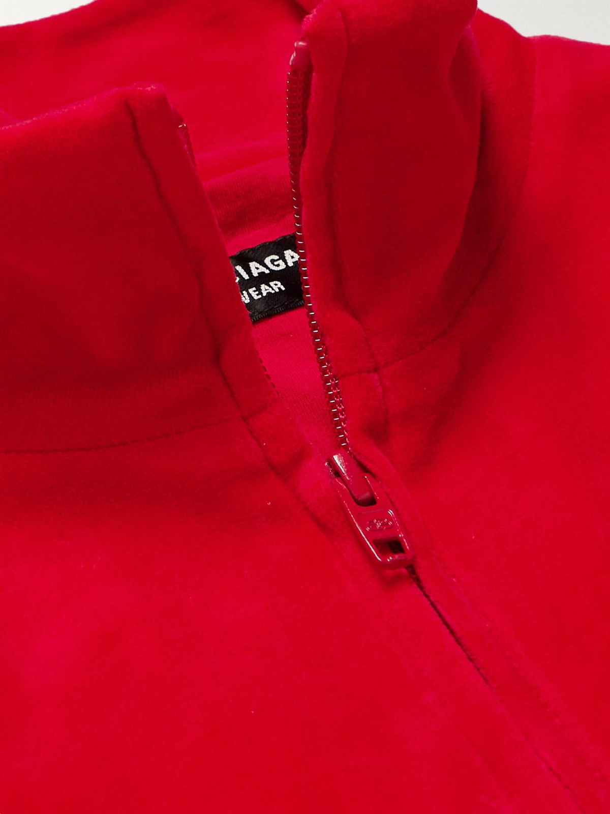 BALENCIAGA - Logo-Embroidered Velvet Track Jacket - Red Balenciaga