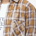 AMIRI Men's Bleach Logo Flannel Shirt in Brown