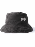 Acne Studios - Logo-Appliquéd Garment-Dyed Cotton-Twill Bucket Hat - Gray