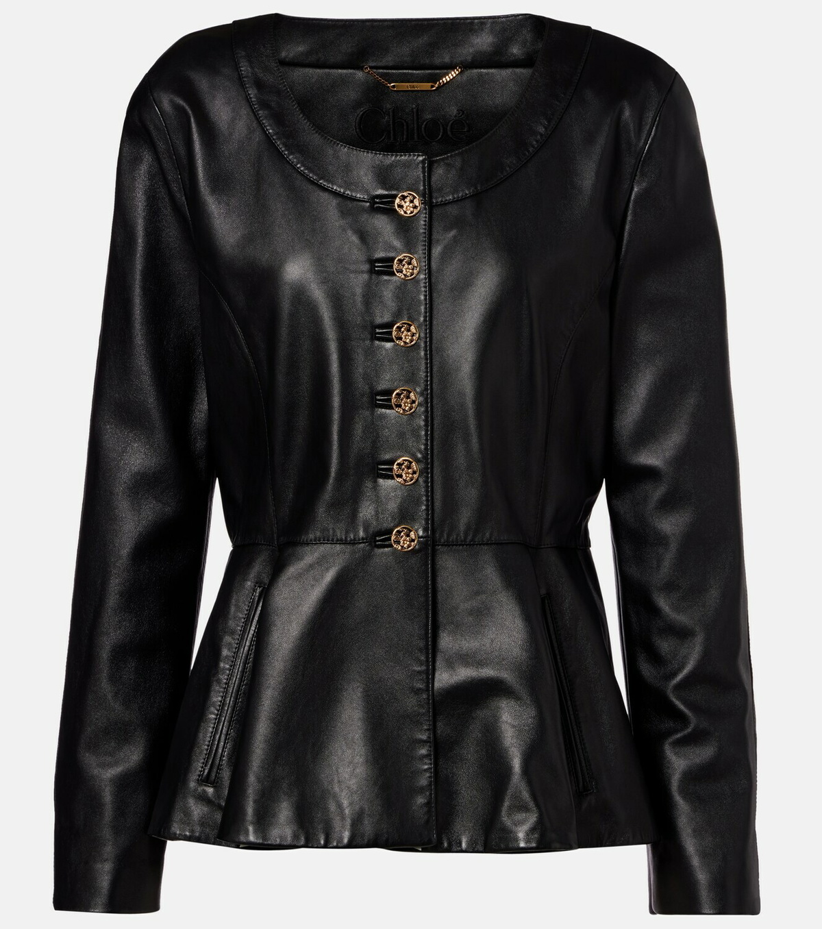 Chloé Peplum leather jacket