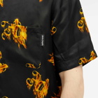 Palm Angels Men's Burning Monogram Vacation Shirt in Black