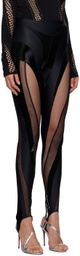Mugler Black Sheer Spiral Leggings