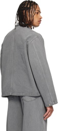 LE17SEPTEMBRE Gray Garment-Dyed Hunting Denim Jacket