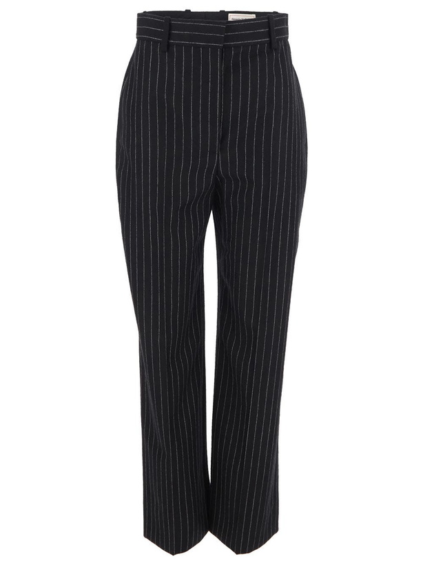 Photo: Alexander Mcqueen Pinstriped Wool Straight Leg Trousers