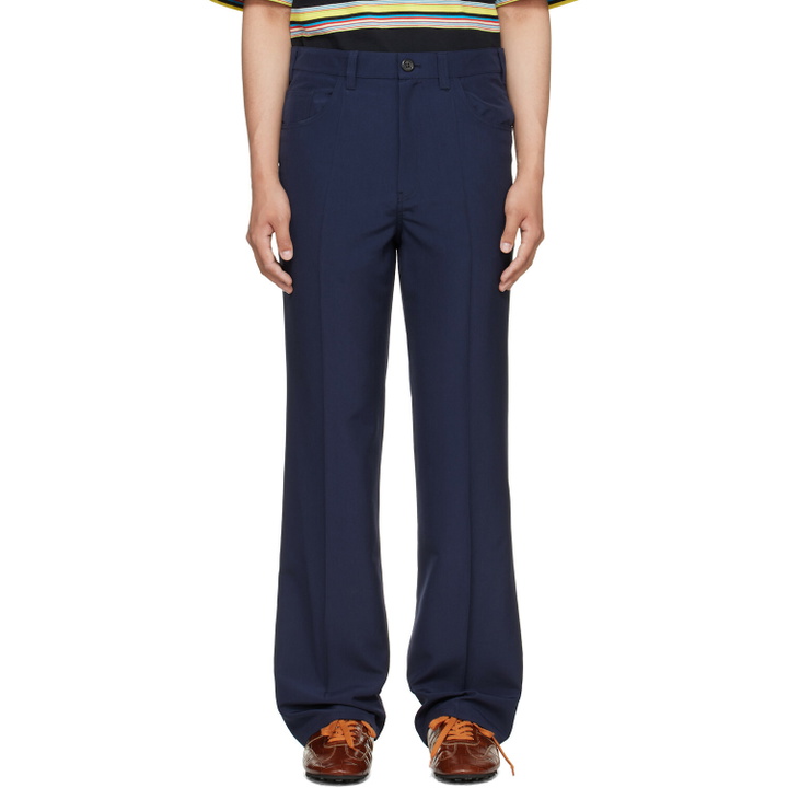 Photo: Marni Navy Virgin Wool Trousers