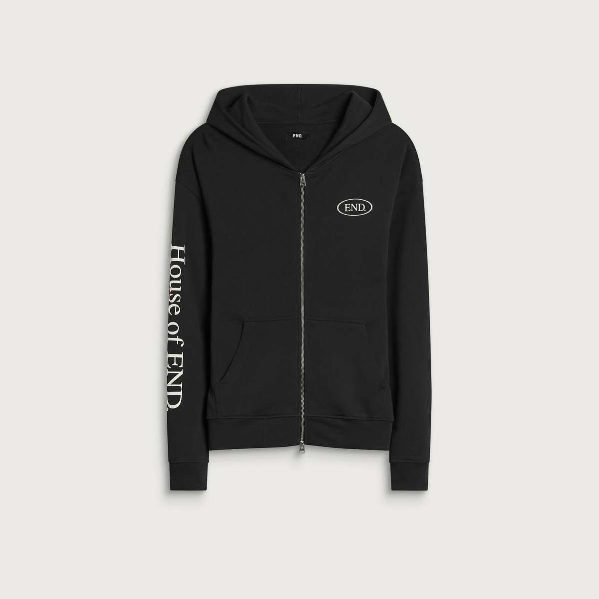 END. Underline Zip Hoodie in Cinder Black