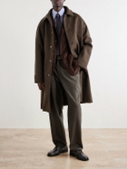 De Bonne Facture - Straight-Leg Pleated Puppytooth Wool-Flannel Trousers - Green