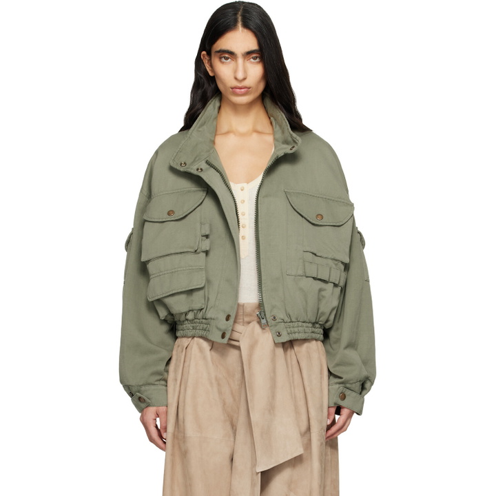 Photo: BALMAIN Green Twill Bomber Jacket
