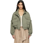 BALMAIN Green Twill Bomber Jacket