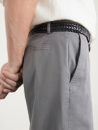 Canali - Straight-Leg Stretch Cotton-Blend Shorts - Gray