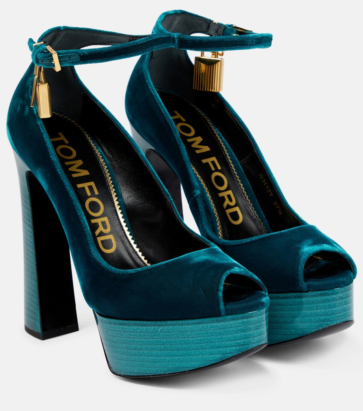 TOM FORD Padlock embellished velvet sandals