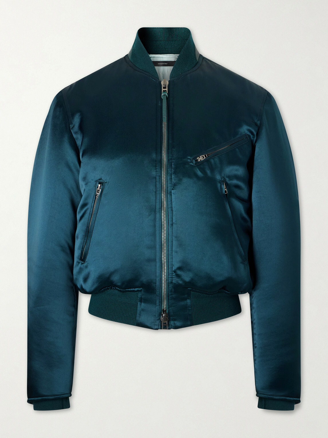 TOM FORD - Satin Bomber Jacket - Green