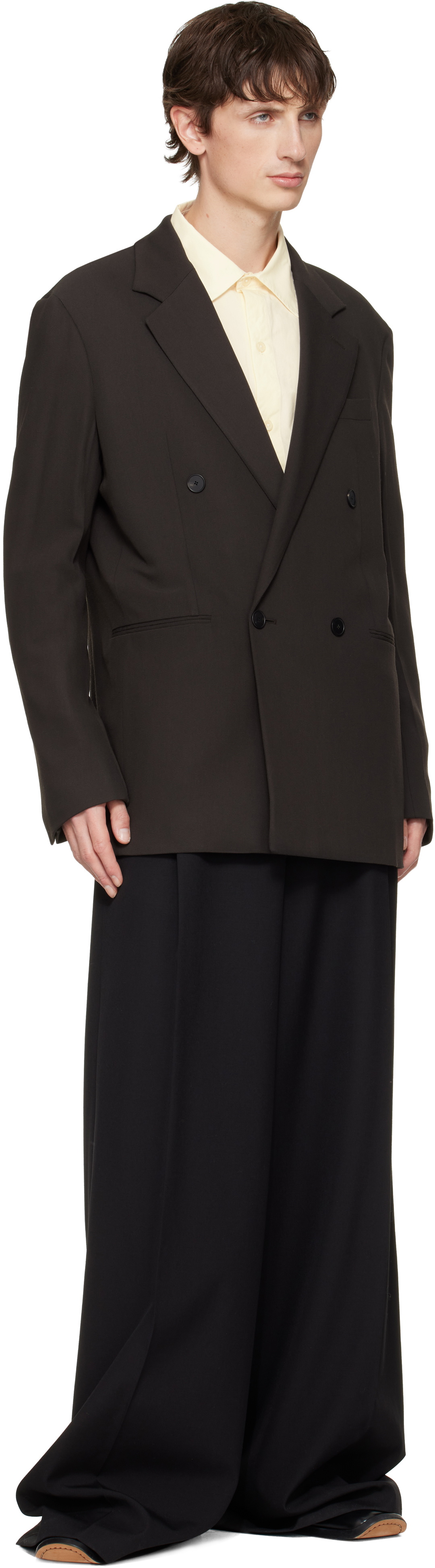Lanvin Brown Double-Breasted Blazer