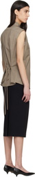 LE17SEPTEMBRE Brown Cape Sleeveless Blouse