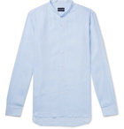 Giorgio Armani - Nehru Grandad-Collar Linen Shirt - Men - Light blue