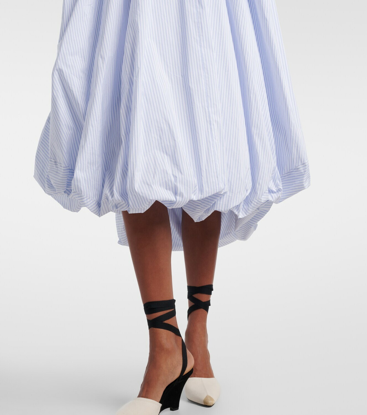 Jacquemus Lavande gathered striped midi dress