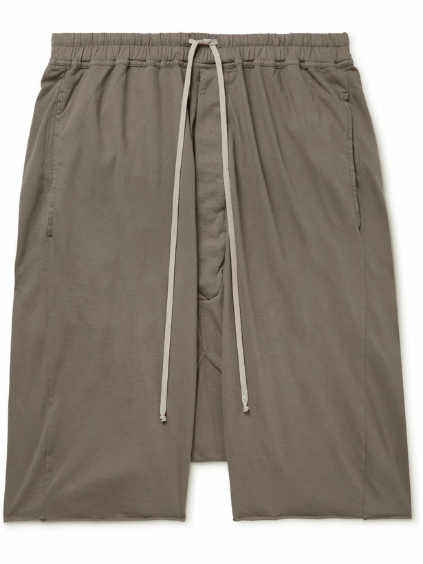 Photo: DRKSHDW by Rick Owens - Pods Organic Cotton-Jersey Drawstring Shorts - Gray