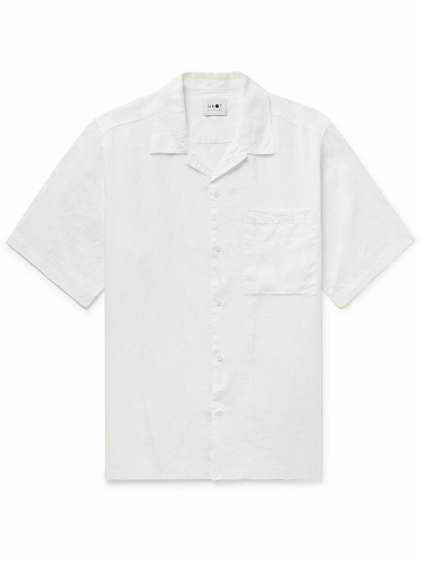 Photo: NN07 - Julio 5706 Convertible-Collar Linen Shirt - White