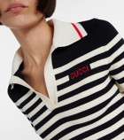 Gucci Logo striped cotton-blend polo shirt