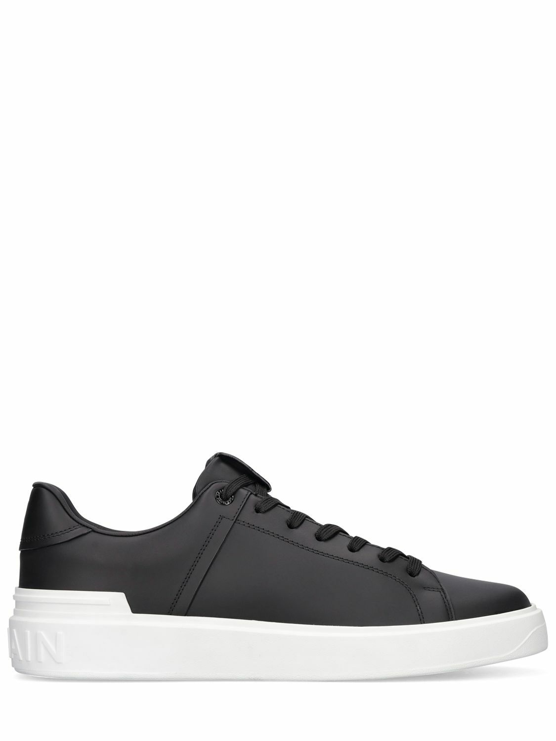 Photo: BALMAIN - B Court Leather Low Top Sneakers