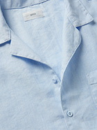 Onia - Camp-Collar Striped Linen-Blend Shirt - Blue