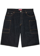 Kenzo Cargo Monkey Denim Shorts Dark Blue