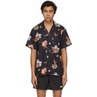 Bather Black Printed Camp Short Sleeve Shirt