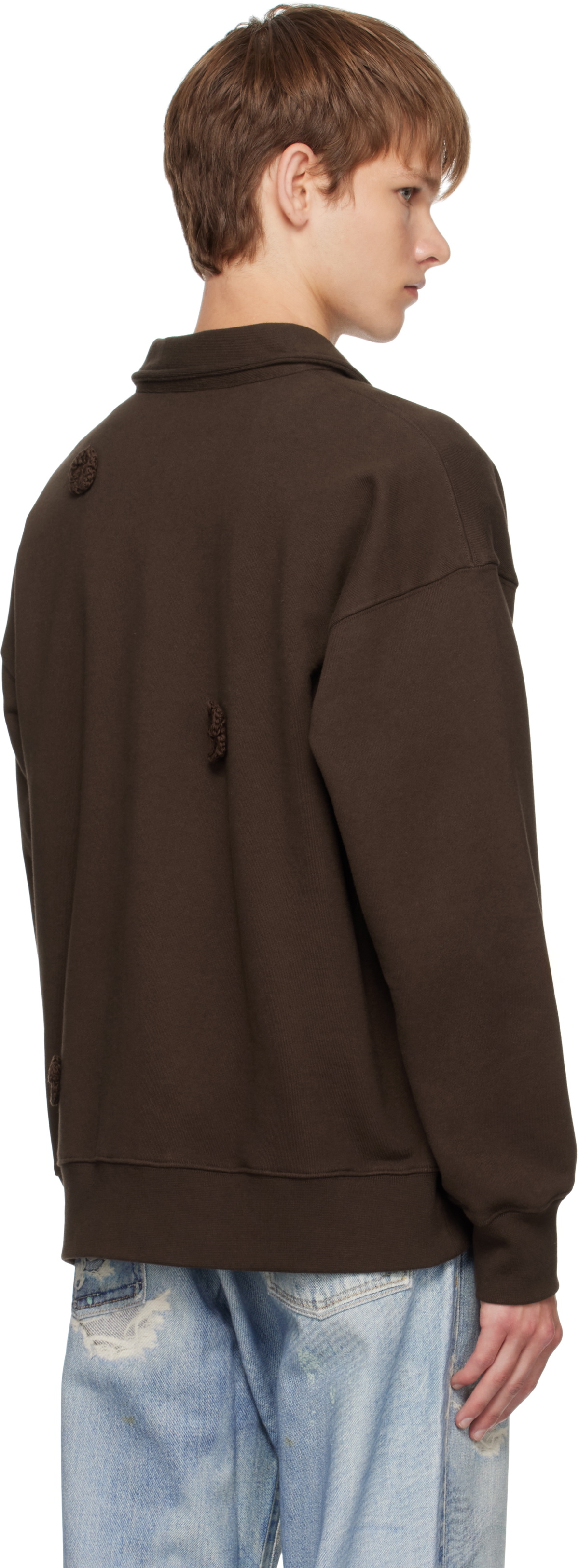 Song for the Mute Brown Daisy Quarter Zip Sweatshirt