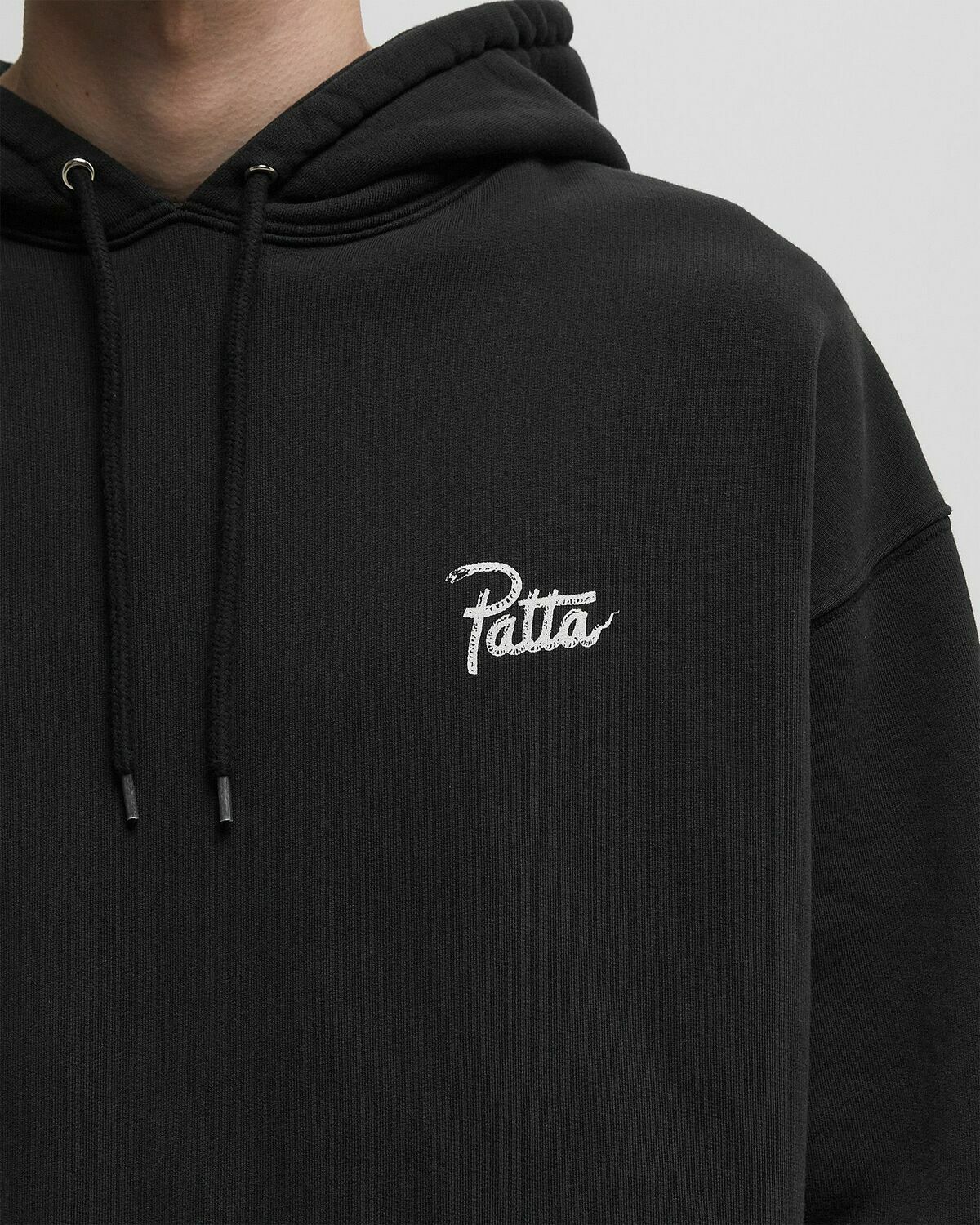 PATTA Snake Heart Boxy Hooded Sweater Black Mens Hoody