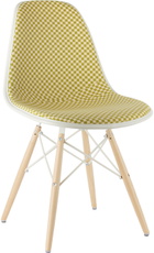 HERMAN MILLER Green Fully Upholstered Eames Molded Plastic Side Chair