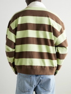 AGOLDE - RSVP Logo-Embroidered Striped Cotton Rugby Shirt - Green