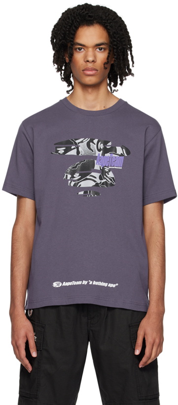 Photo: AAPE by A Bathing Ape Purple Moonface T-Shirt