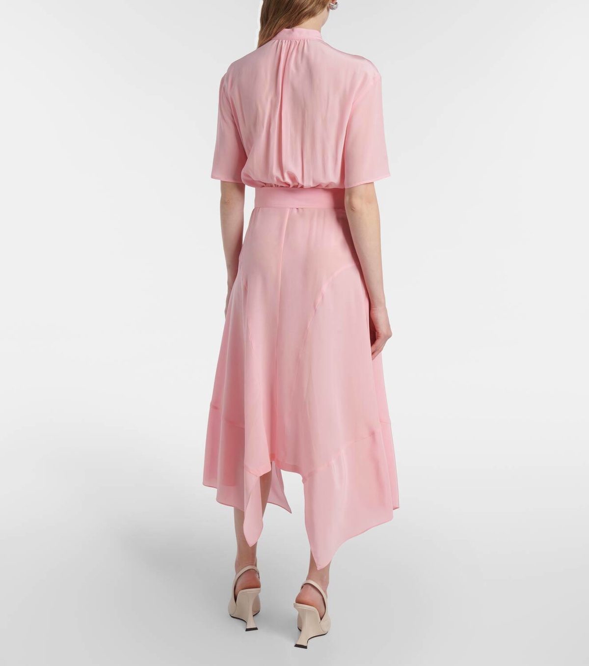 iconic midi dress Red Long Sleeve Midi Dress With Duplicated White MM Iconic Logo