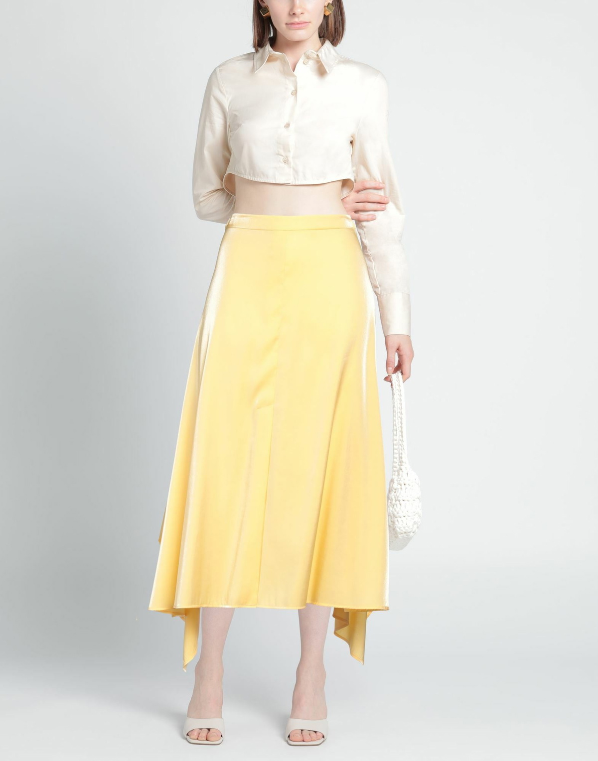 Aeron Womens Midi skirt in Yellow
