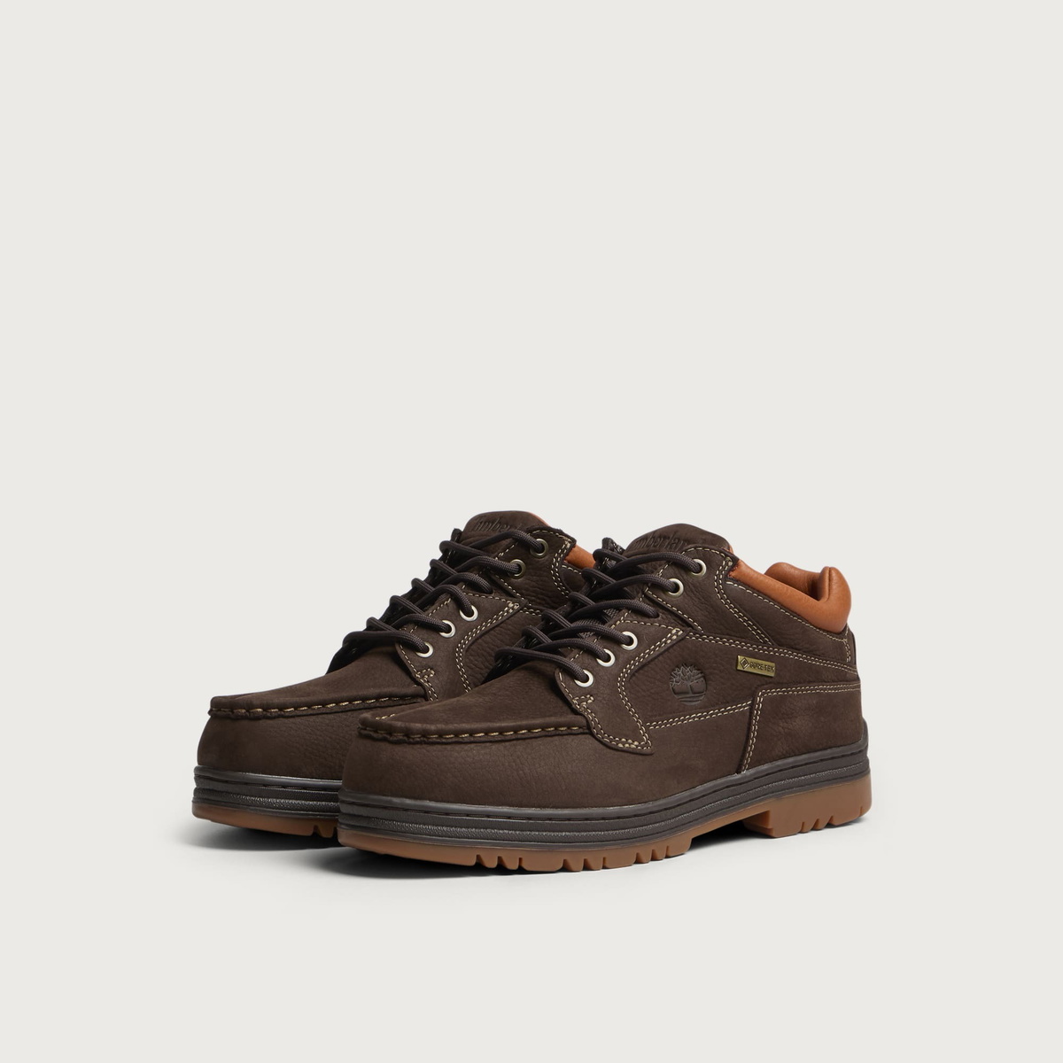 Timberland Men's Horween Leather Mid Lace Gore-Tex Boot in Dark Brown Nubuck W Rust
