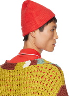 ZEGNA x The Elder Statesman Red Brushed Beanie