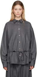 LE17SEPTEMBRE Gray Wool Drawstring Shirt