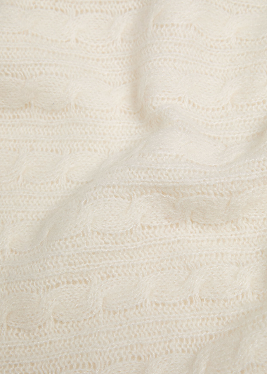 Lisa Yang Kenzie Cable-knit Cashmere and Silk-blend top Cream