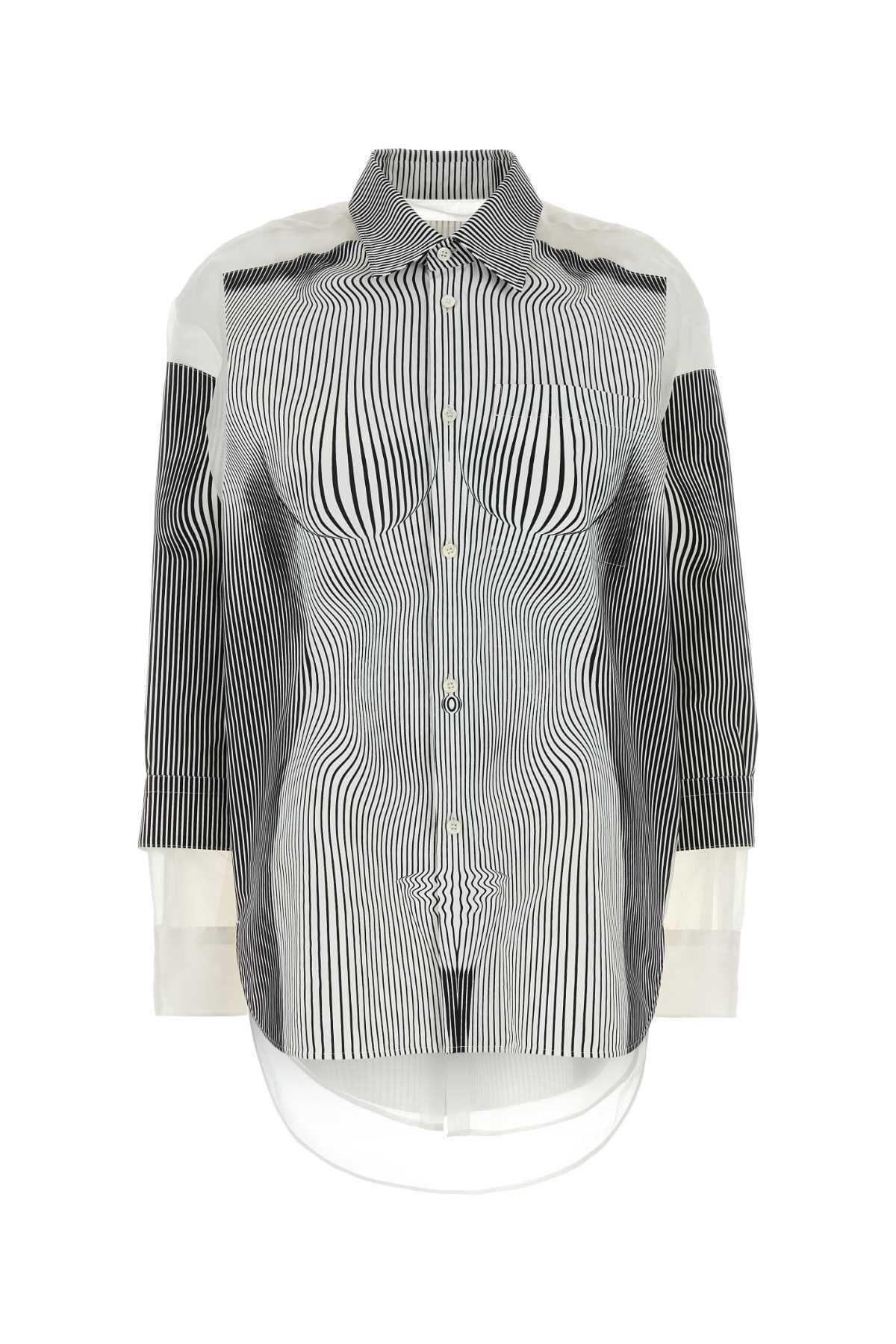 Jean Paul Gaultier Printed Organza E Polyester Oversize Shirt Jean
