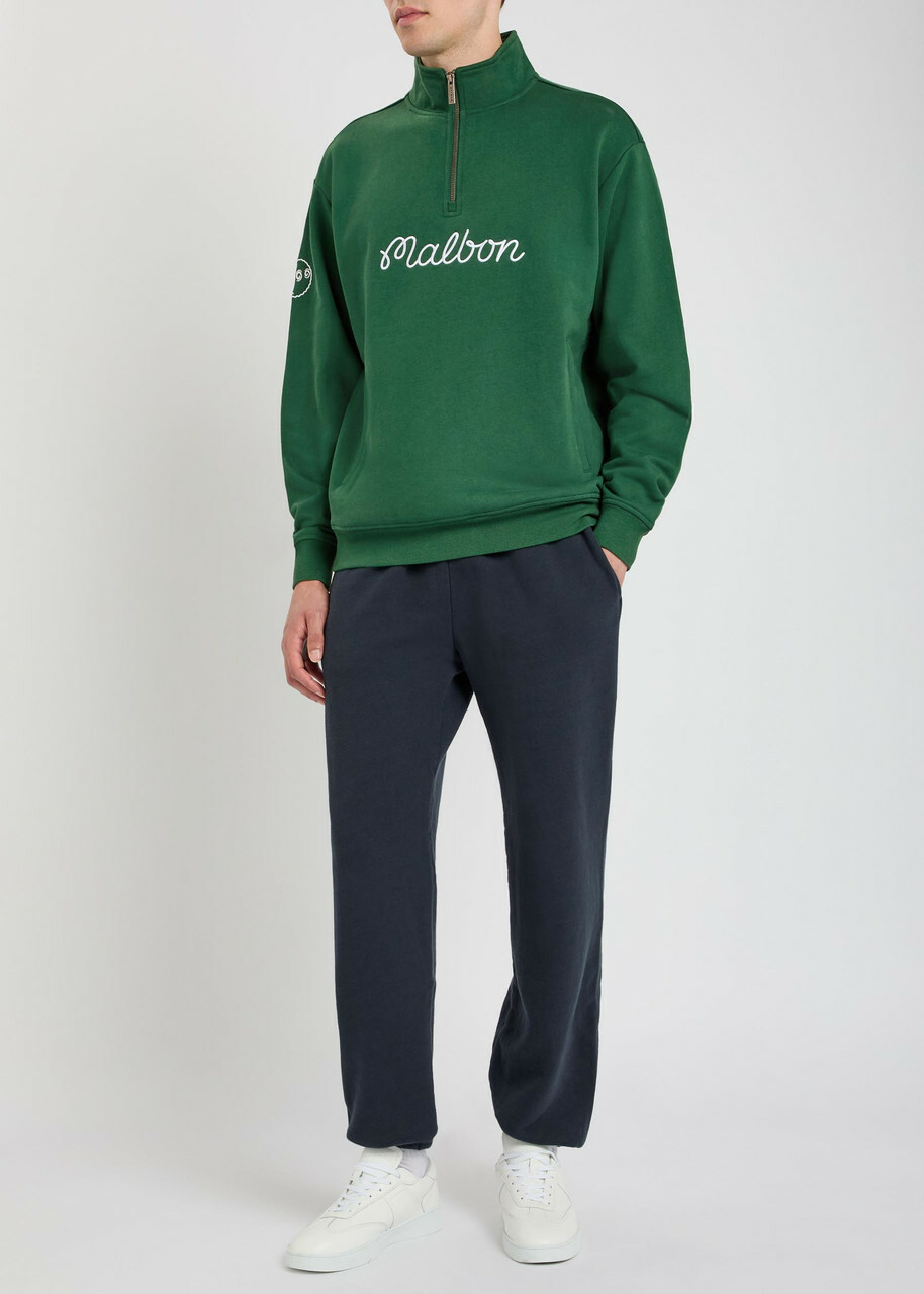 Malbon Ridge Logo Hooded Stretch-shell Anorak Jacket Green