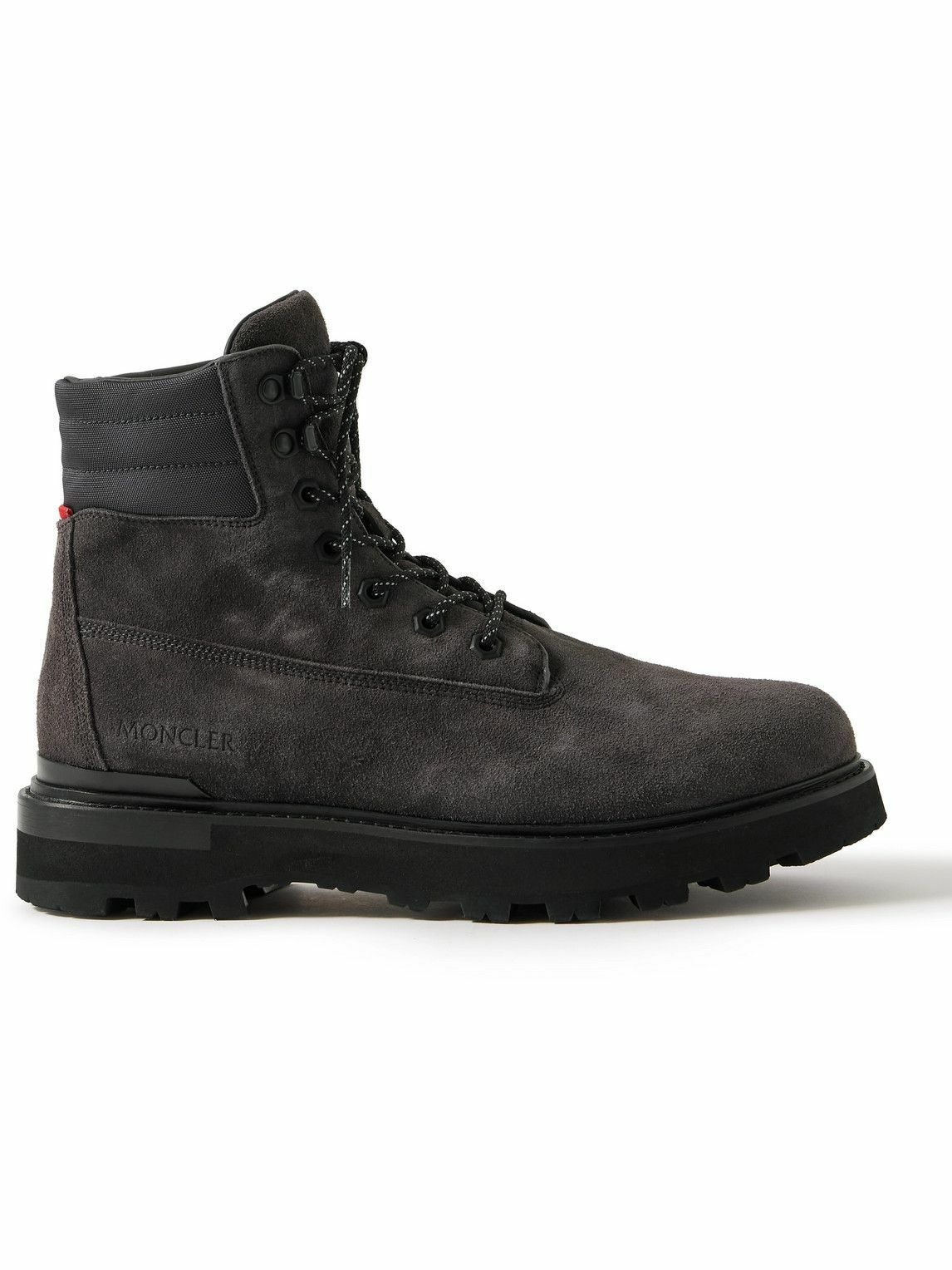 Photo: Moncler - Peka Trek Nylon-Trimmed Suede Hiking Boots - Gray