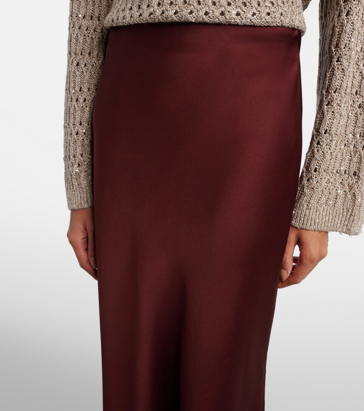 Brunello Cucinelli Satin maxi skirt